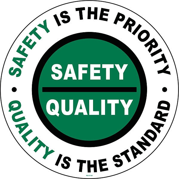 Stranco Anti-Slip Floor Sign, 17 in H, 17 in W, Vinyl, Circle, English, FS-17-121 - FS-17-121
