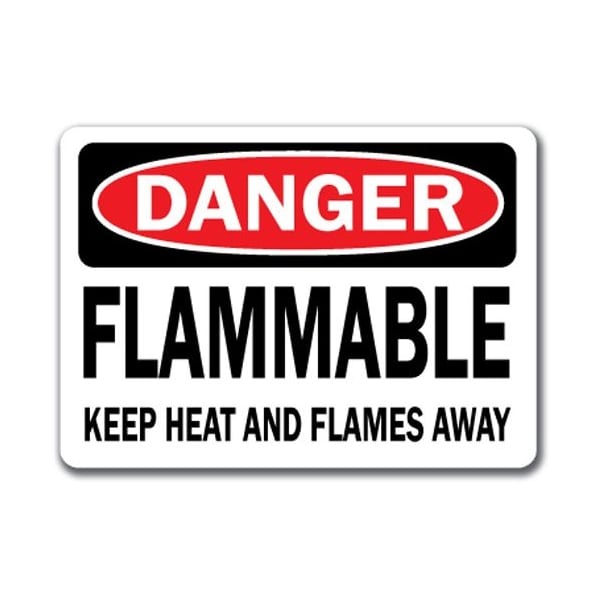 Signmission Safety Sign, 14 in Height, Plastic, Flammable 1 - DS-FLAMMABLE 1