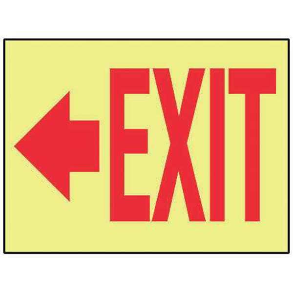 Accuform Exit Sign, Plastic, 14" W, 10" H, Exit, Yellow - MLAD514GP