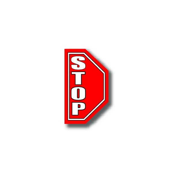 Ergomat 14in x 24in HALF SIGNS - Stop Left - DSV-SIGN 336 #0602LEFT -UEN