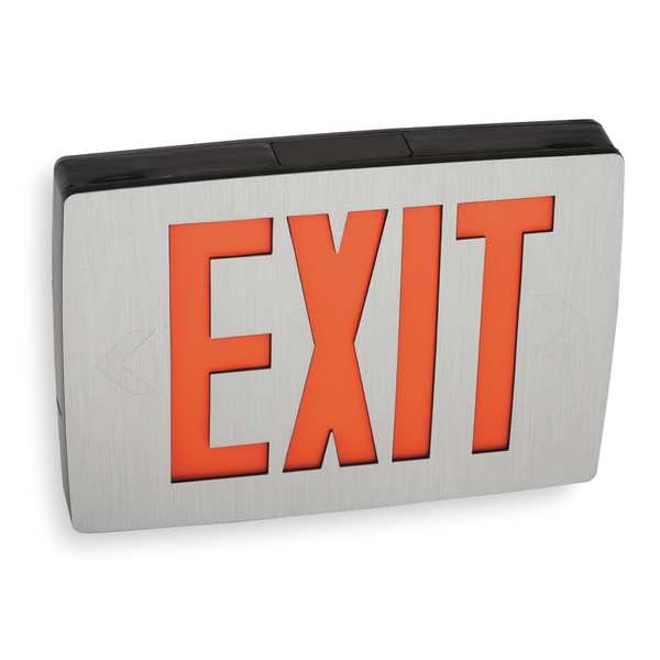 Lithonia Lighting Exit Sign, Black, 2 Face(s), LED, Top and Side Mount, Nickel Cadmium - LQC 2 R EL N