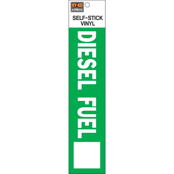 Hy-Ko Diesel Fuel Sign 2" x 8", 10PK - A00839