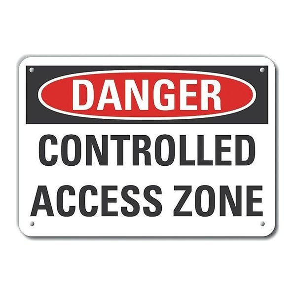 Lyle Danger, Controlled access zone, 10 in W x 7 in H, Vertical Rectangle, Plastic, LCU4-0454-NP_10X7 - LCU4-0454-NP_10X7