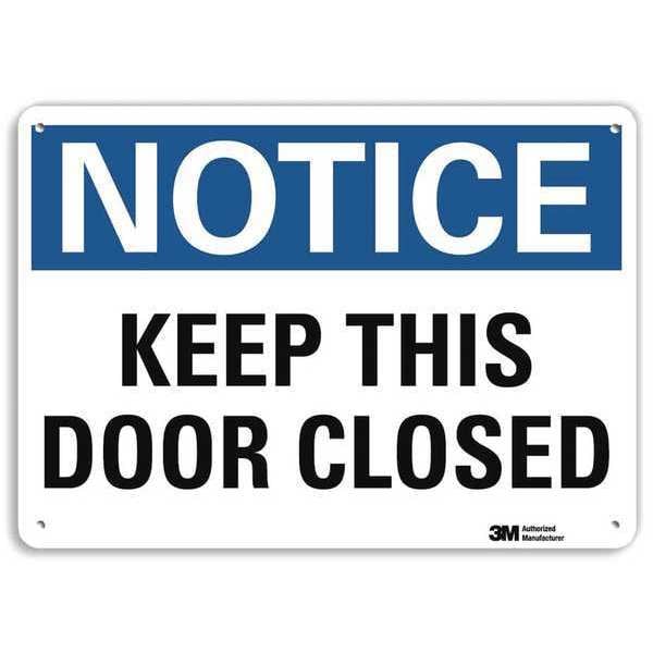 Lyle Notice, Keep This Door Closed, 7 in x 10 in, Vertical Rectangle, Aluminum, U5-1296-NA_10x7 - U5-1296-NA_10X7