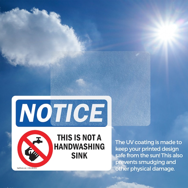 Signmission This Is Not A Handwashing Sink Sign With Symbol, 5 in W x Rectangle, Vinyl Decal - OS-2PACK-NS-D-35-L-18631