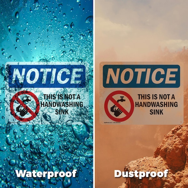 Signmission This Is Not A Handwashing Sink Sign With Symbol, 5 in W x Rectangle, Vinyl Decal - OS-2PACK-NS-D-35-L-18631