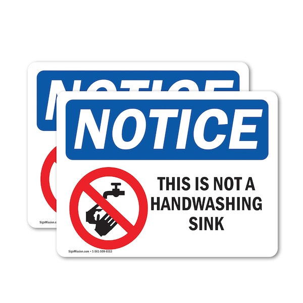 Signmission This Is Not A Handwashing Sink Sign With Symbol, 5 in W x Rectangle, Vinyl Decal - OS-2PACK-NS-D-35-L-18631