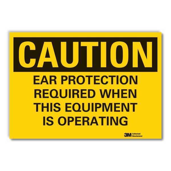 Lyle Caution Sign, 5 in H, Vinyl, Ear Protection - LCU3-0443-RD_7X5