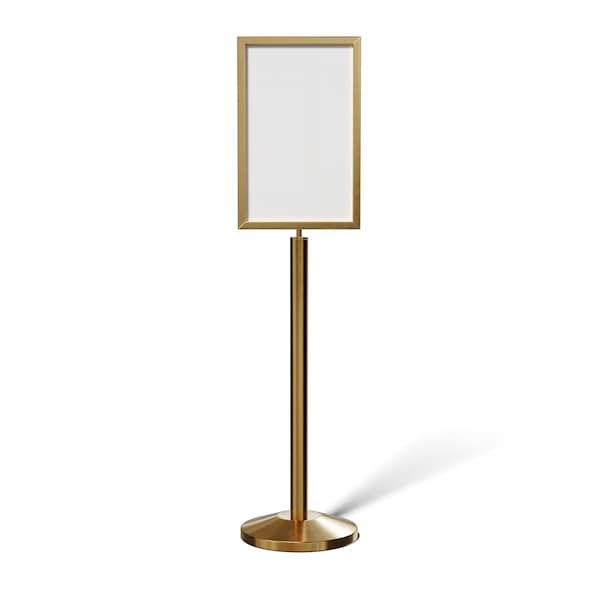 Montour Line Sign 14 x 22 in V Satin Brass PLS WAIT HERE FOR THE NEXT AVL ASSOCIATE - FS200-1422-V-SB-PLSWAITASSC