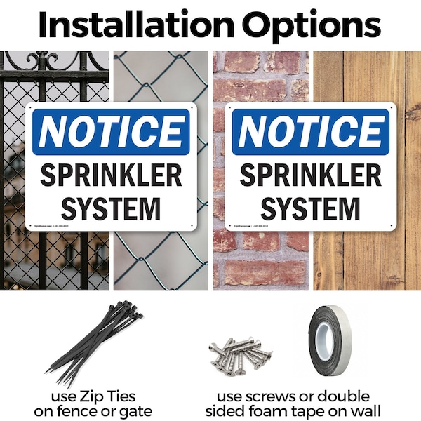 Signmission Sprinkler System, 18 in W x Rectangle, Aluminum - OS-2PACK-NS-A-1218-L-18414