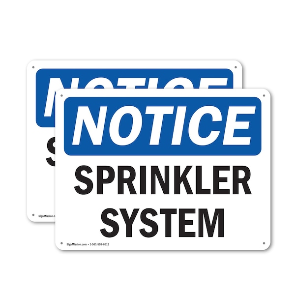 Signmission Sprinkler System, 18 in W x Rectangle, Aluminum - OS-2PACK-NS-A-1218-L-18414