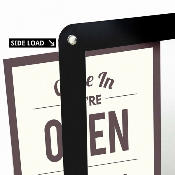 Azar Displays Black Window Sign Holder Frame with Suction Cups 5in x 7in, 2PK - 106692-BLK-2PK