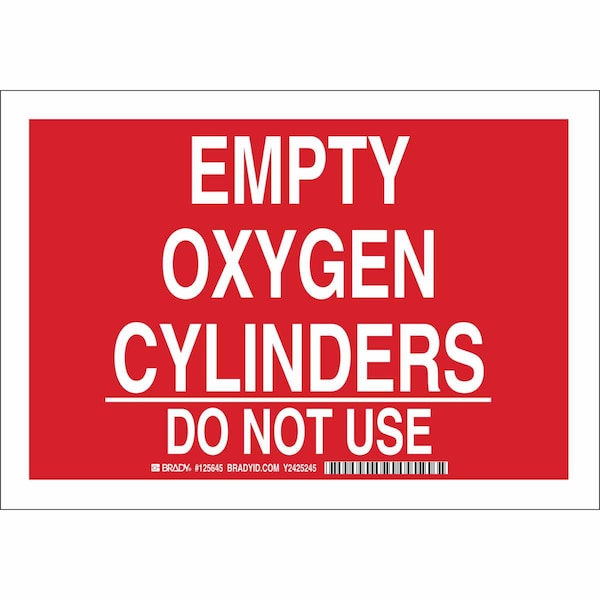 Brady Chemical Sign, 7 in H, 10 in W, Plastic, Rectangle, English, 125644 - 125644