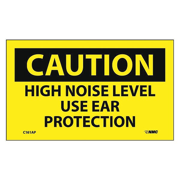 Nmc Cautn High Noise Level Use Ear Prtct, PK5, 3 in Height, 5 in Width, Pressure Sensitive Vinyl - C161AP