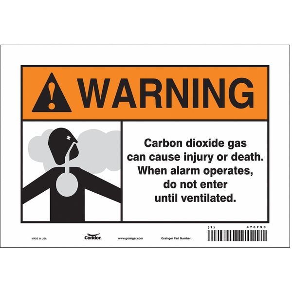 Condor Safety Sign, 7 in Height, 10 in Width, Vinyl, Vertical Rectangle, English, 476F98 - 476F98