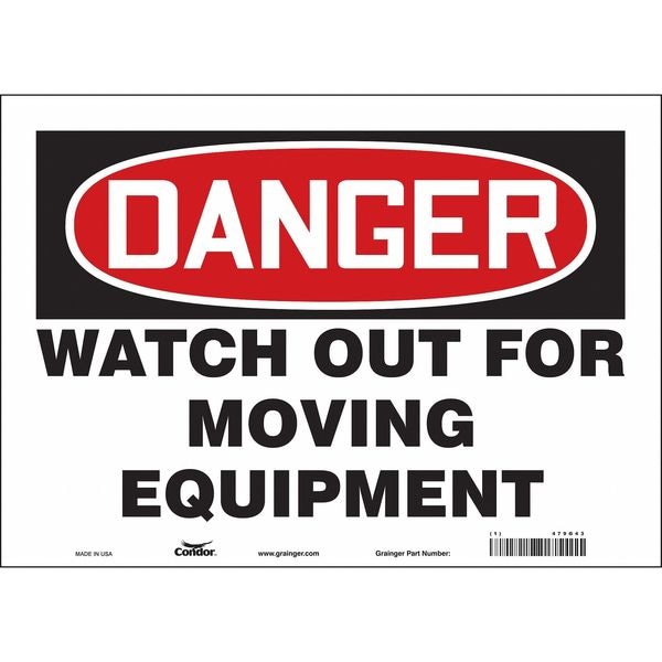 Condor Safety Sign, 10 in Height, 14 in Width, Vinyl, Horizontal Rectangle, English, 479G43 - 479G43