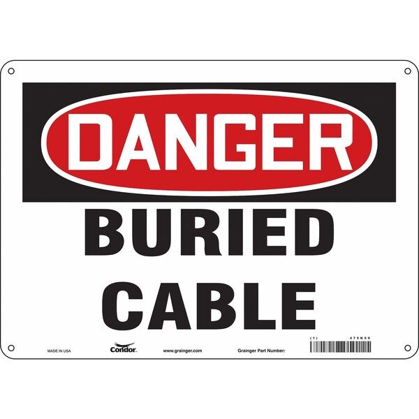 Condor Safety Sign, 10 in Height, 14 in Width, Aluminum, Horizontal Rectangle, English, 475K59 - 475K59