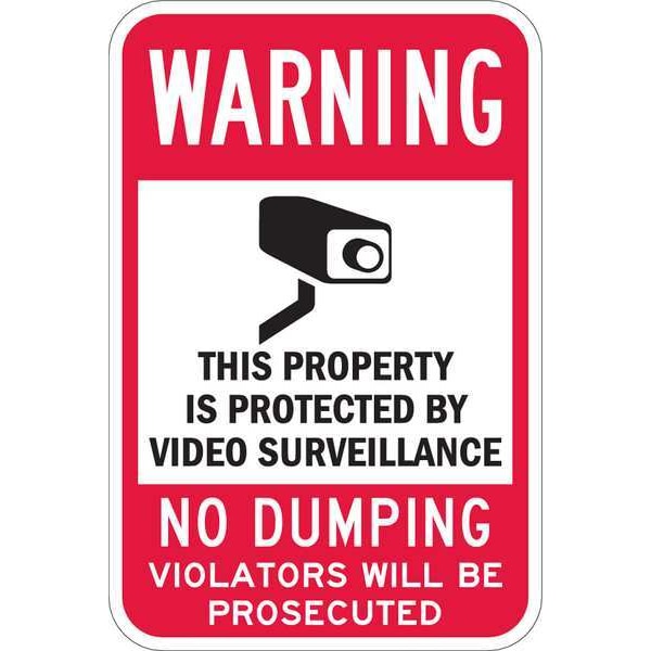 Lyle WarningThis Property Protected No Dumping, 18 in x 12 in, Aluminum, T1-1092-EG_12x18 - T1-1092-EG_12X18