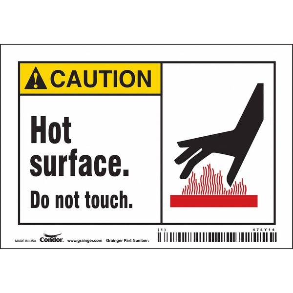Condor Danger Sign, 3 1/2 in H, 5 in W, Vinyl, Horizontal Rectangle, English, 474Y14 - 474Y14