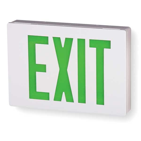 Lithonia Lighting Exit Sign, White, 2 Face(s), LED, Universal Mount, Nickel Cadmium - LE S W 2 G   EL N