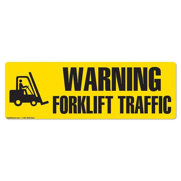 Signmission Warning Forklift Traffic 18in Non-Slip Floor Marker, 16" x 16", FD-2-R-16-99822 - FD-2-R-16-99822