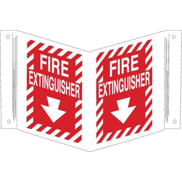 Brady Fire Extinguisher Sign, 12 in Height, 18 in Width, Plastic, Rectangle, English - 96908
