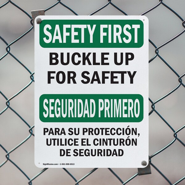 Signmission Safety Culture Sign, 10 in Width, Plastic, Rectangle, Bilingual - OS-2PACK-SF-P-1014-L-10745