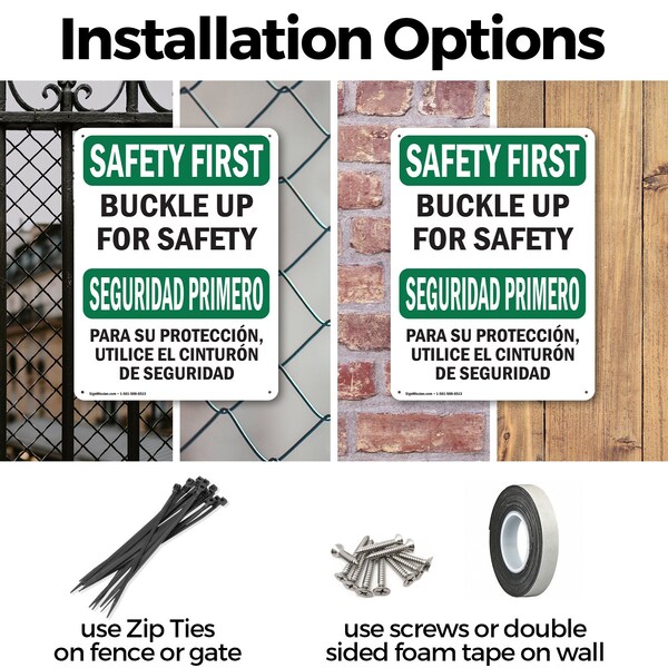 Signmission Safety Culture Sign, 10 in Width, Plastic, Rectangle, Bilingual - OS-2PACK-SF-P-1014-L-10745