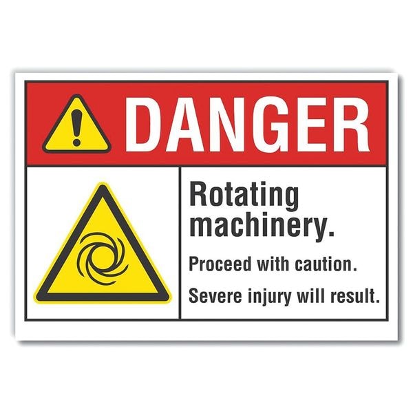 Lyle Danger Sign, 7 in Height, 10 in Width, Polyester, Vertical Rectangle, English - LCU4-0024-ND_10X7