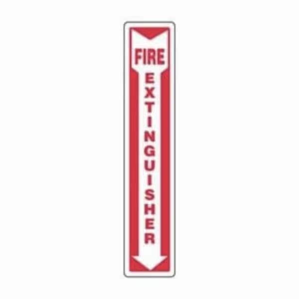 Accuform Fire Sign, Legend FIRE EXTINGUISHER ARROW, 6 mil Adhesive DuraVinyl, 12 in Height, 4 in Width - MFXG543XV