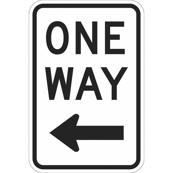 Lyle One Way Traffic Sign, 18 in H, 12 in W, Aluminum, Vertical Rectangle, English, T1-1015-HI_12x18 - T1-1015-HI_12X18