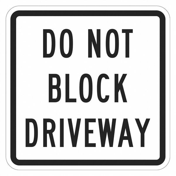 Lyle No Parking Sign, 12" W, 12" H, English, Aluminum, White - T1-1642-HI_12X12
