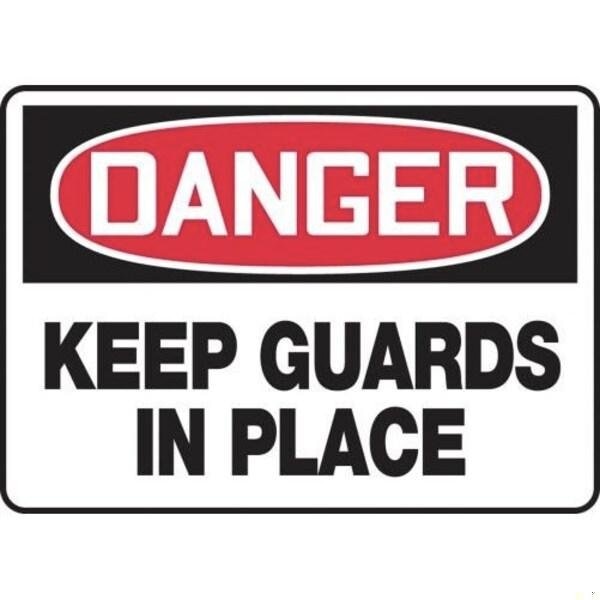 Accuform OSHA DANGER SAFETY SIGN KEEP GUARDS MEQM103VP - MEQM103VP