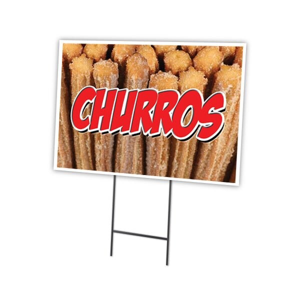 Signmission Churros Yard Sign & Stake outdoor plastic coroplast window, C-1824 Churros - C-1824 CHURROS