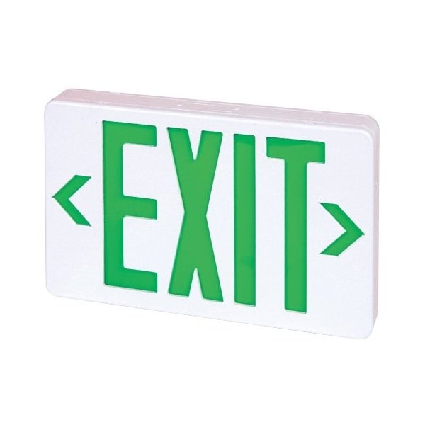 Elco Lighting LED Exit Sign, Green or Red Letters, Single/Double Face Configurable, EELE6 - EELE6