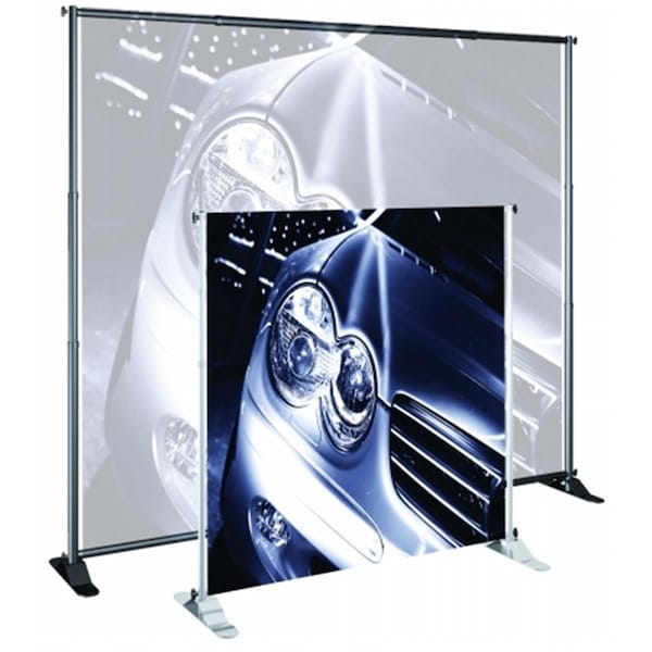 Testrite Visual Products Grand Format Banner Stands 52 in.-96 in. Jumbo Banner Stand- Black - JN5-B