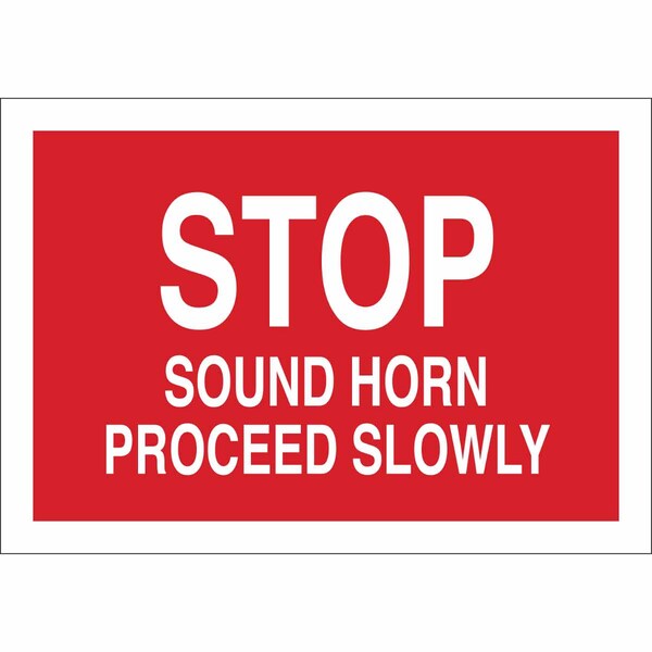Brady Stop Sound Horn Proceed Slowly, 14" W x 10" H, Rectangle, Plastic, 122493 - 122493