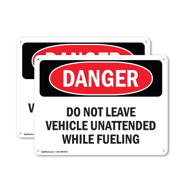 Signmission Do Not Leave Vehicle Unattended While, 18 in W x Rectangle, Aluminum - OS-2PACK-DS-A-1218-L-2066