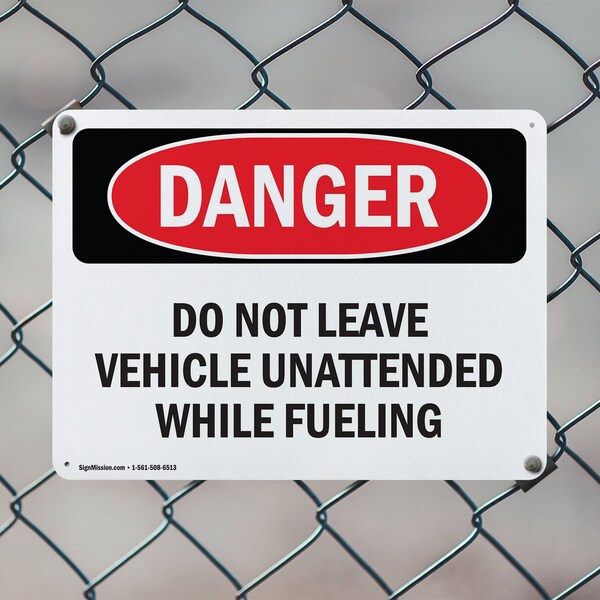 Signmission Do Not Leave Vehicle Unattended While, 18 in W x Rectangle, Aluminum - OS-2PACK-DS-A-1218-L-2066