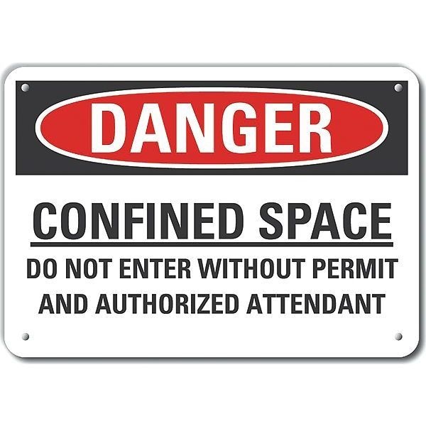 Lyle Decal, Danger Confined Space, 10 x 7", LCU4-0689-NA_10X7 - LCU4-0689-NA_10X7