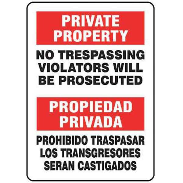Accuform Spanish-Bilingual Private Property Sign, Width: 10" - SBMATR510VP