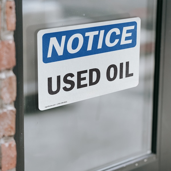 Signmission Used Oil, 10 in W x Rectangle, Vinyl Decal - OS-2PACK-NS-D-710-L-16793