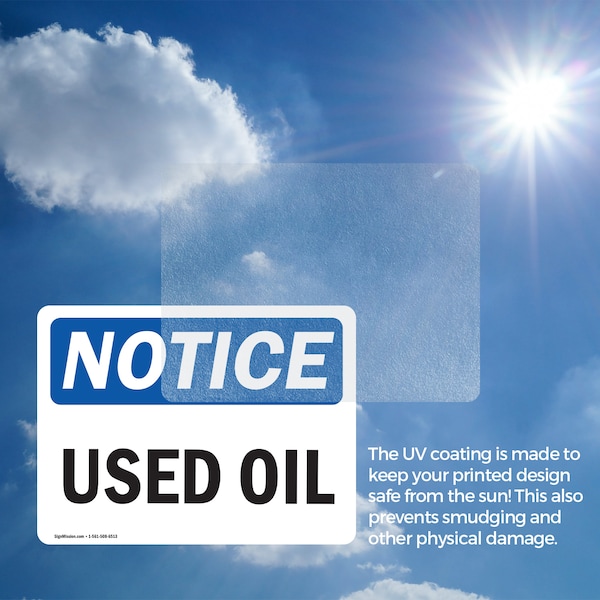 Signmission Used Oil, 10 in W x Rectangle, Vinyl Decal - OS-2PACK-NS-D-710-L-16793
