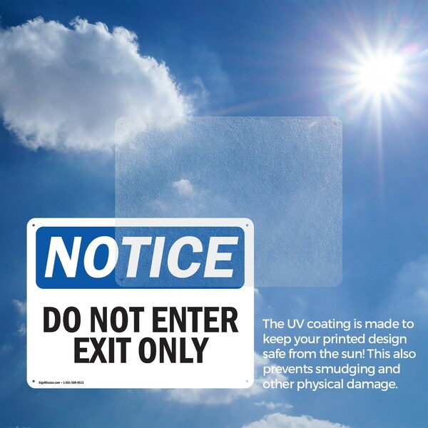 Signmission Do Not Enter Exit Only OSHA Notice Sign, Aluminum, 24in W x 18in L, 2PK - OS-2PACK-NS-A-1824-L-11184