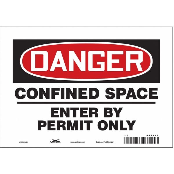 Condor Safety Sign, 7 in Height, 10 in Width, Vinyl, Vertical Rectangle, English, 465K48 - 465K48