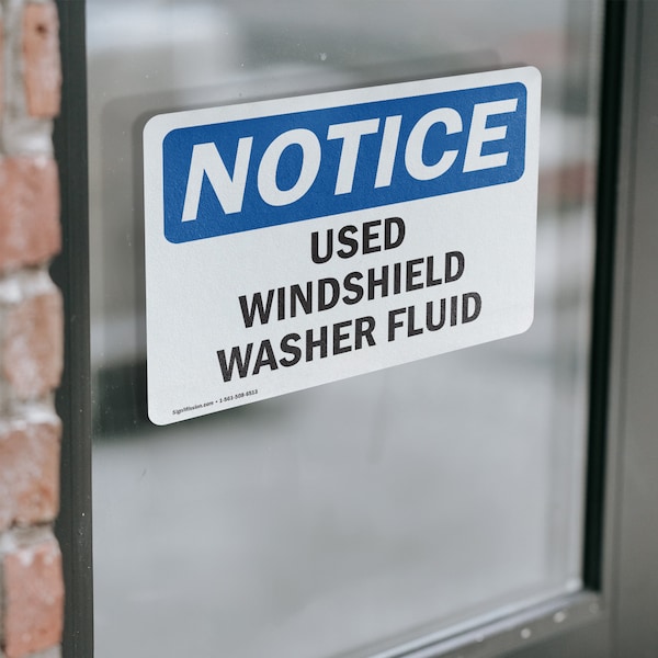 Signmission Used Windshield Washer Fluid, 5 in W x Rectangle, Vinyl Decal - OS-2PACK-NS-D-35-L-18839