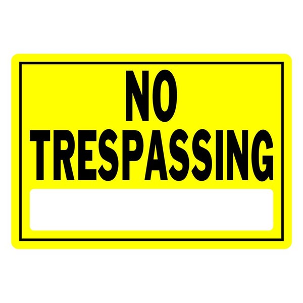 Hillman No Trespassing, 14 in W x 10 in H, Aluminum - 840155