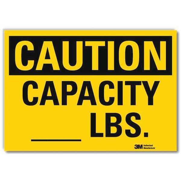 Lyle Caution, Capacity _ Lbs., 5 in x 7 in, Horizontal Rectangle, Reflective Sheeting, U4-1104-RD_7X5 - U4-1104-RD_7X5