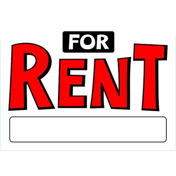 Hillman HILLMAN English White For Rent Sign 10 in. H X 14 in. W - 843470