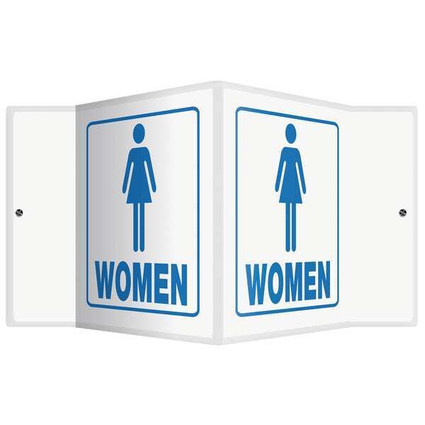Accuform Women, 8-1/2" W x 6" H, V-Shaped, Plastic, PSP633 - PSP633